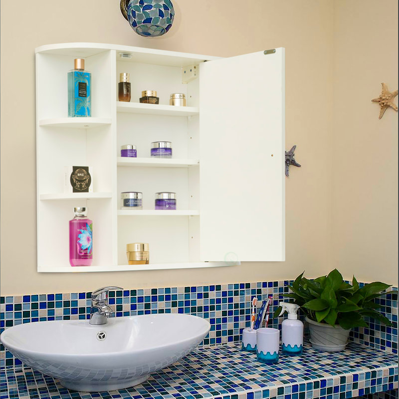 Latitude Run® Surface Mount Framed 1 Door Medicine with 10 Adjustable Shelves & Reviews